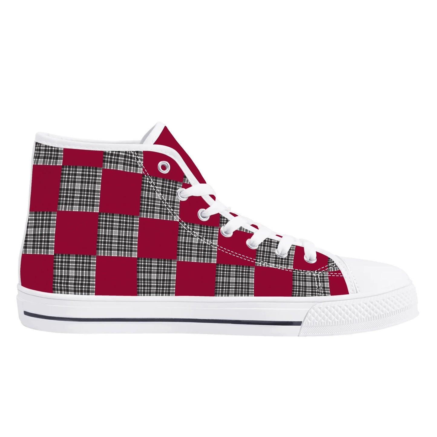 University of South Carolina - Checkered Pattern - Mens High Top Canvas Shoes