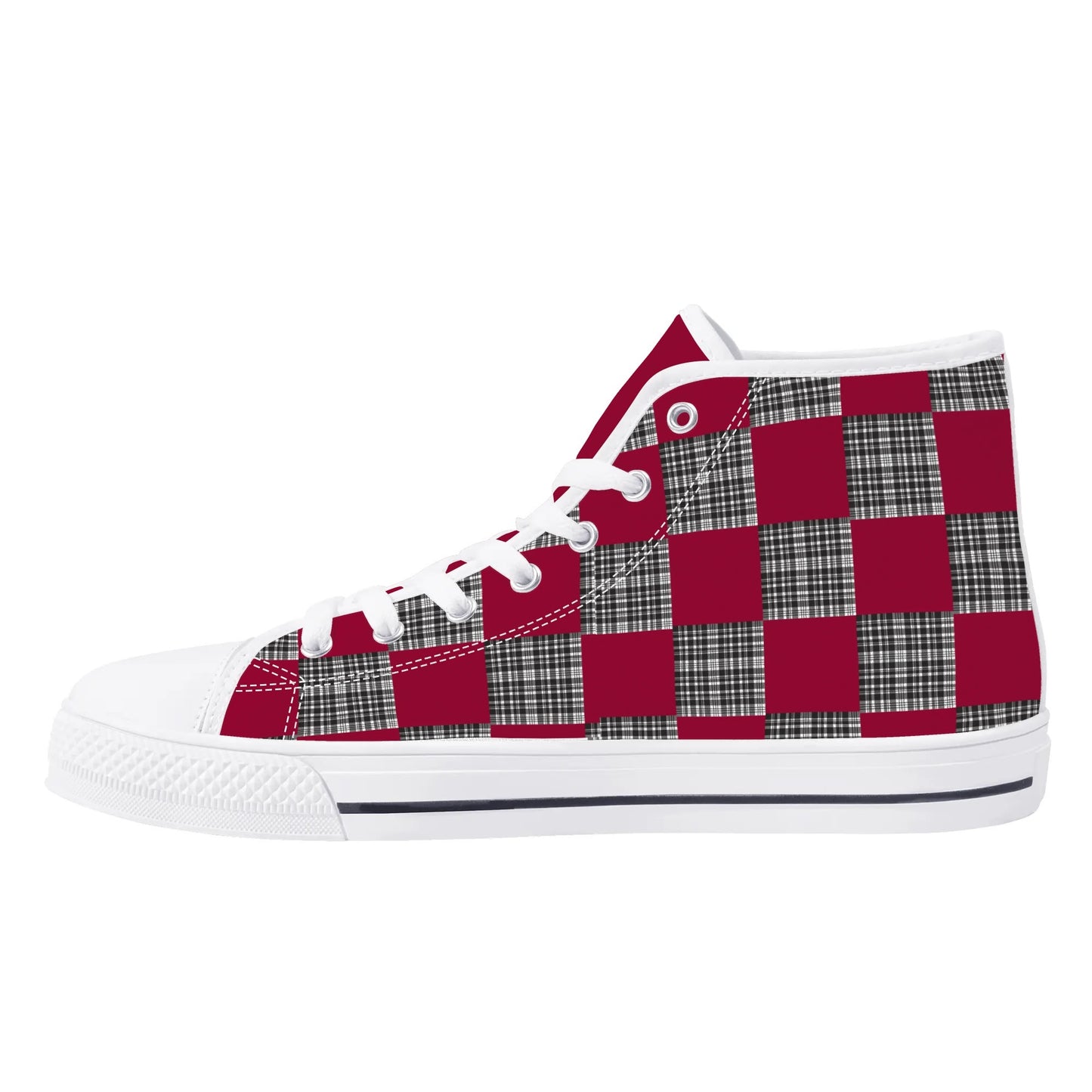 University of South Carolina - Checkered Pattern - Mens High Top Canvas Shoes