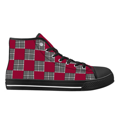 University of South Carolina - Checkered Pattern - Mens High Top Canvas Shoes