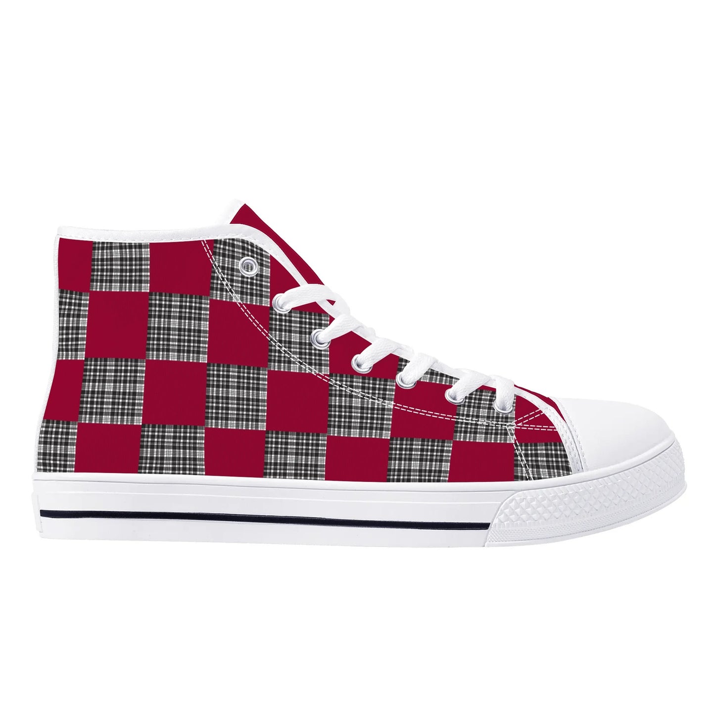 University of South Carolina - Checkered Pattern - Mens High Top Canvas Shoes