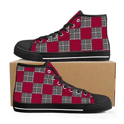 University of South Carolina - Checkered Pattern - Mens High Top Canvas Shoes