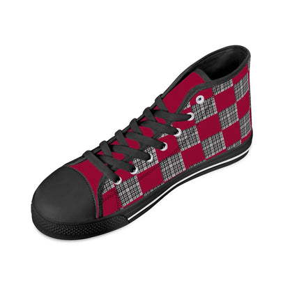 University of South Carolina - Checkered Pattern - Mens High Top Canvas Shoes