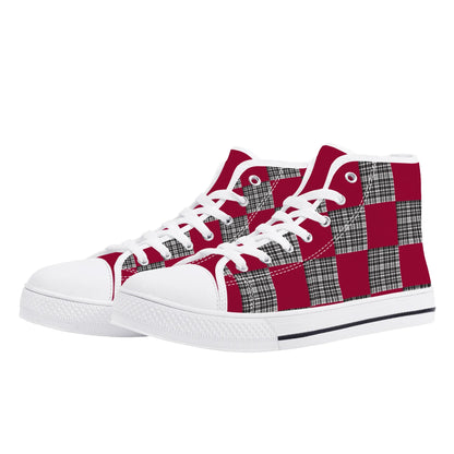 University of South Carolina - Checkered Pattern - Mens High Top Canvas Shoes