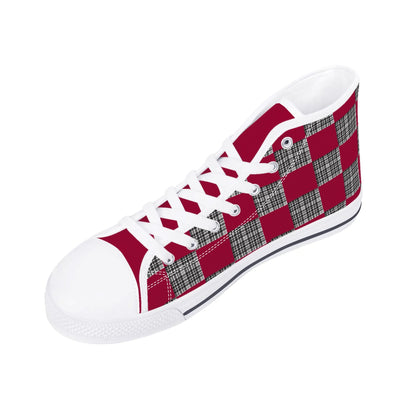 University of South Carolina - Checkered Pattern - Mens High Top Canvas Shoes