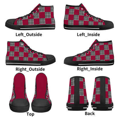 University of South Carolina - Checkered Pattern - Mens High Top Canvas Shoes