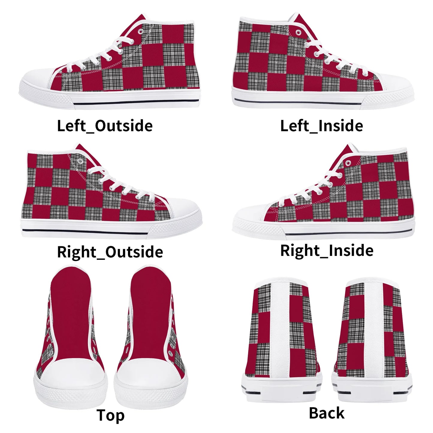 University of South Carolina - Checkered Pattern - Mens High Top Canvas Shoes