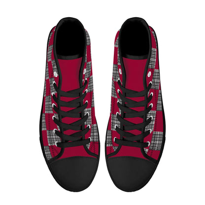 University of South Carolina - Checkered Pattern - Mens High Top Canvas Shoes