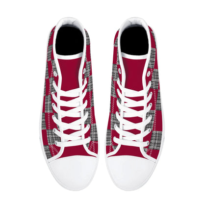 University of South Carolina - Checkered Pattern - Mens High Top Canvas Shoes