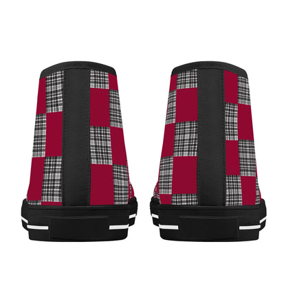 University of South Carolina - Checkered Pattern - Mens High Top Canvas Shoes