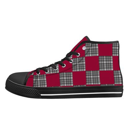 University of South Carolina - Checkered Pattern - Mens High Top Canvas Shoes