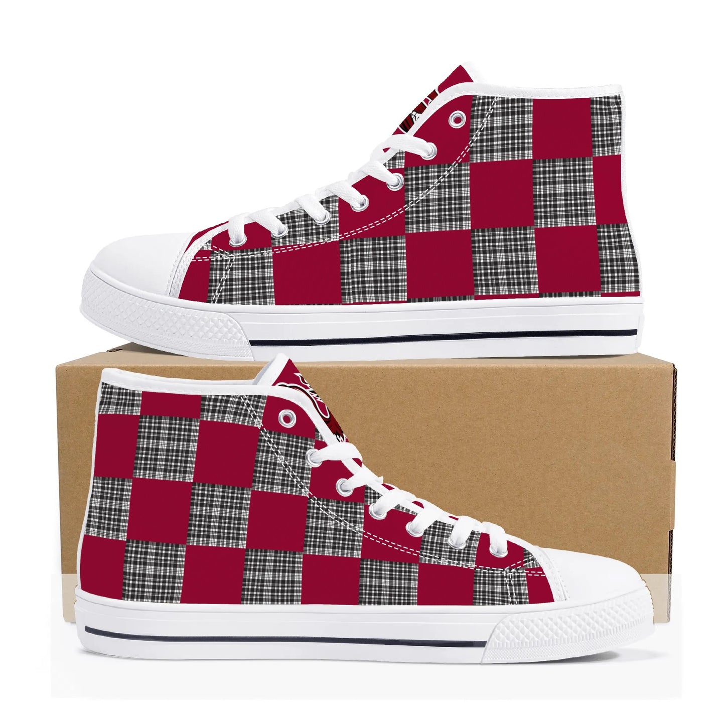 University of South Carolina Gamecocks - Mens High Top Canvas Shoes - Gamecock Logo Tongue