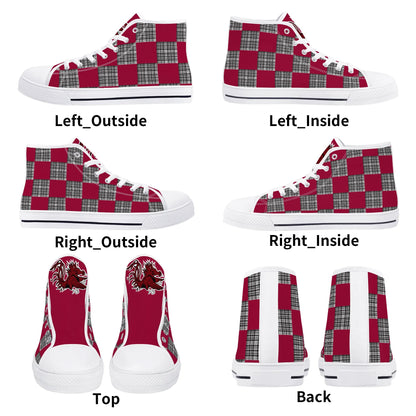 University of South Carolina Gamecocks - Mens High Top Canvas Shoes - Gamecock Logo Tongue