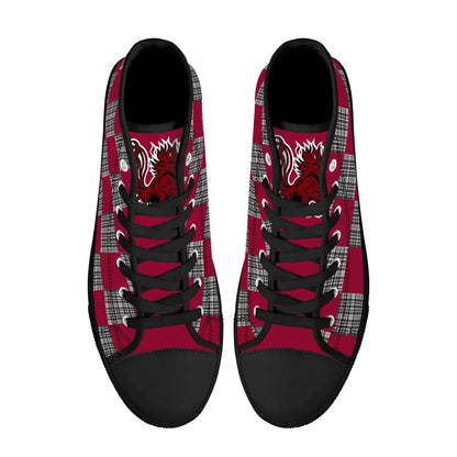 University of South Carolina Gamecocks - Mens High Top Canvas Shoes - Gamecock Logo Tongue