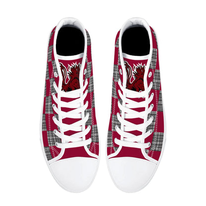 University of South Carolina Gamecocks - Mens High Top Canvas Shoes - Gamecock Logo Tongue