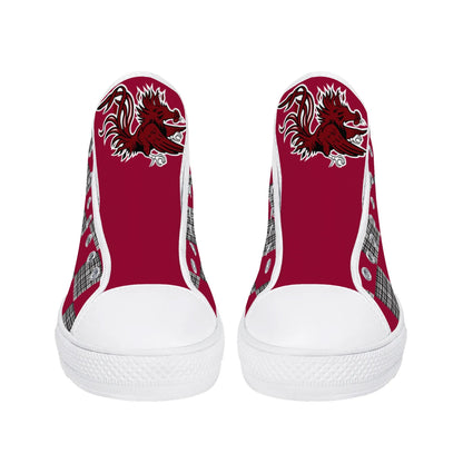 University of South Carolina Gamecocks - Mens High Top Canvas Shoes - Gamecock Logo Tongue