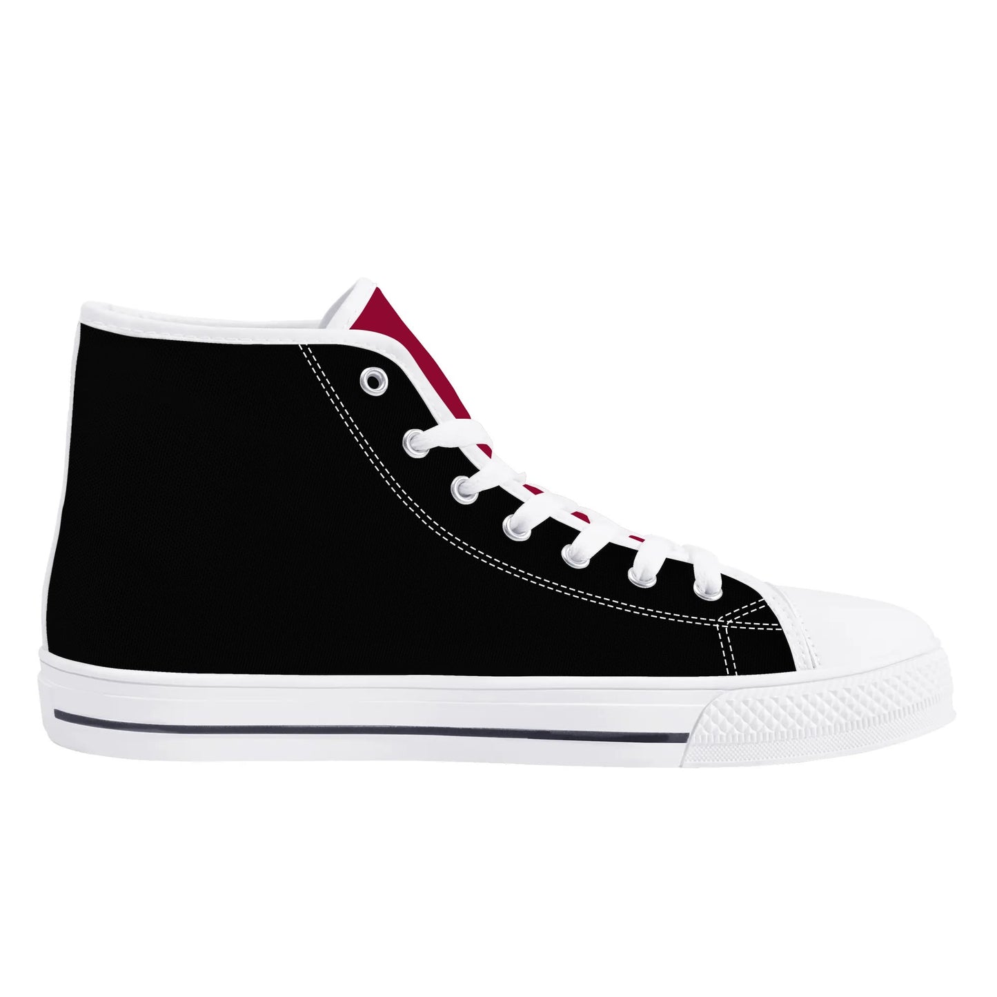 USC Gamecocks - BLACK AND GARNET Mens High Top Canvas Shoes - Gamecock Logo Tongue