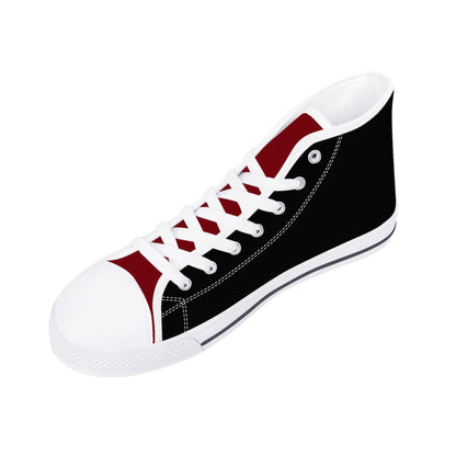 USC Gamecocks - BLACK AND GARNET Mens High Top Canvas Shoes - Gamecock Logo Tongue