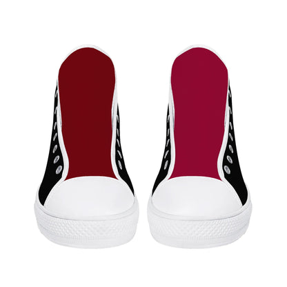 USC Gamecocks - BLACK AND GARNET Mens High Top Canvas Shoes - Gamecock Logo Tongue