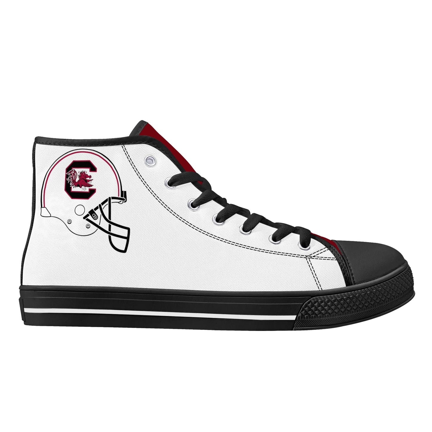 Univeristy of South Carolina Gamecocks - Mens High Top Canvas Shoes - UofSC Helmet Tongue