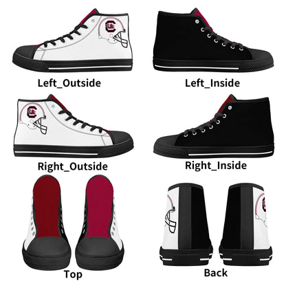 Univeristy of South Carolina Gamecocks - Mens High Top Canvas Shoes - UofSC Helmet Tongue