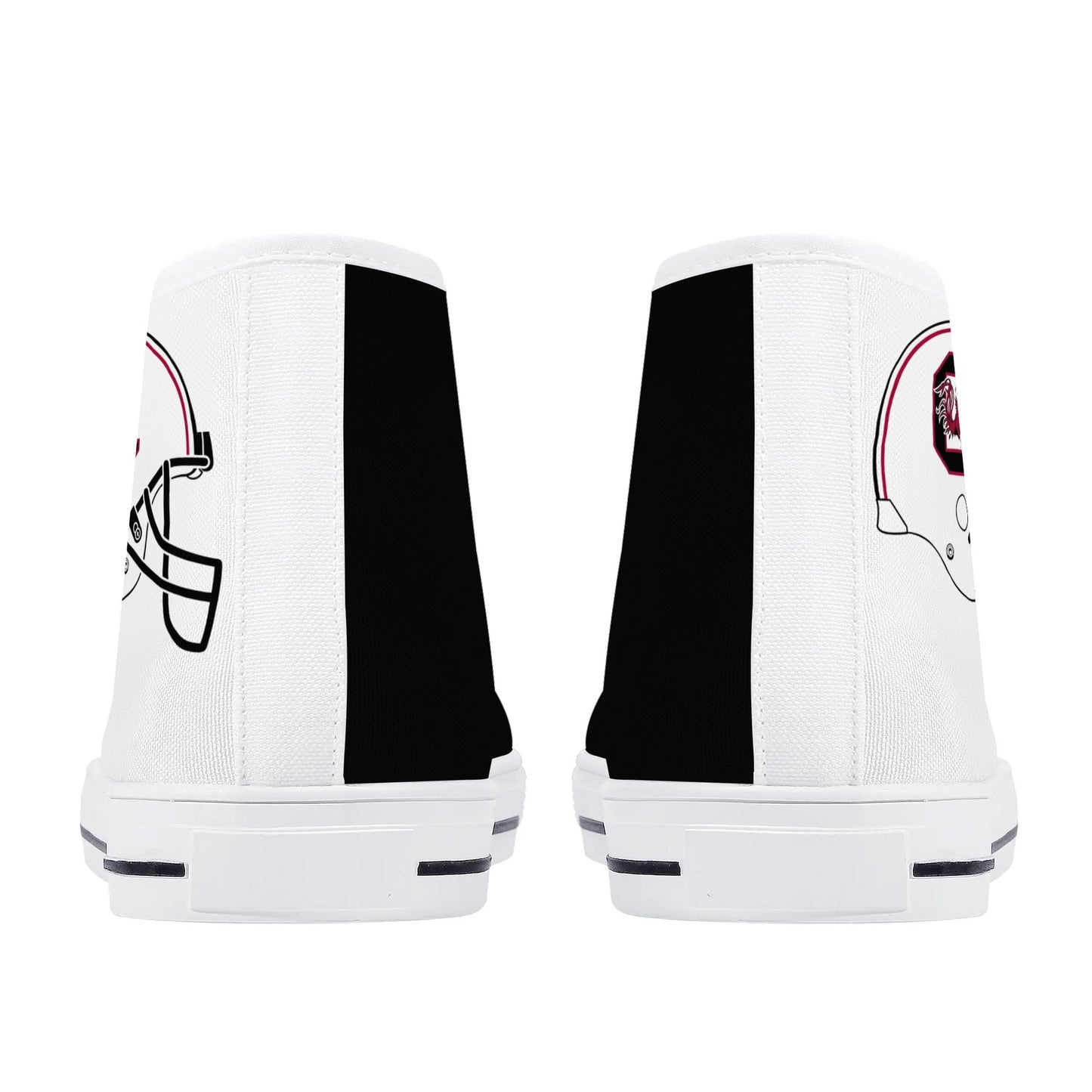 Univeristy of South Carolina Gamecocks - Mens High Top Canvas Shoes - UofSC Helmet Tongue