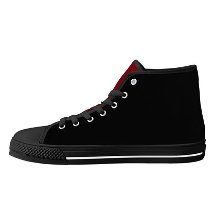 University of South Carolina Gamecocks - Massive Logo / Black - Mens High Top Canvas Shoes - Garnet Tongue