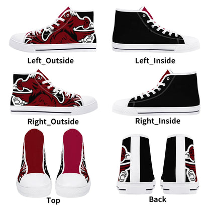 University of South Carolina Gamecocks - Massive Logo / Black - Mens High Top Canvas Shoes - Garnet Tongue