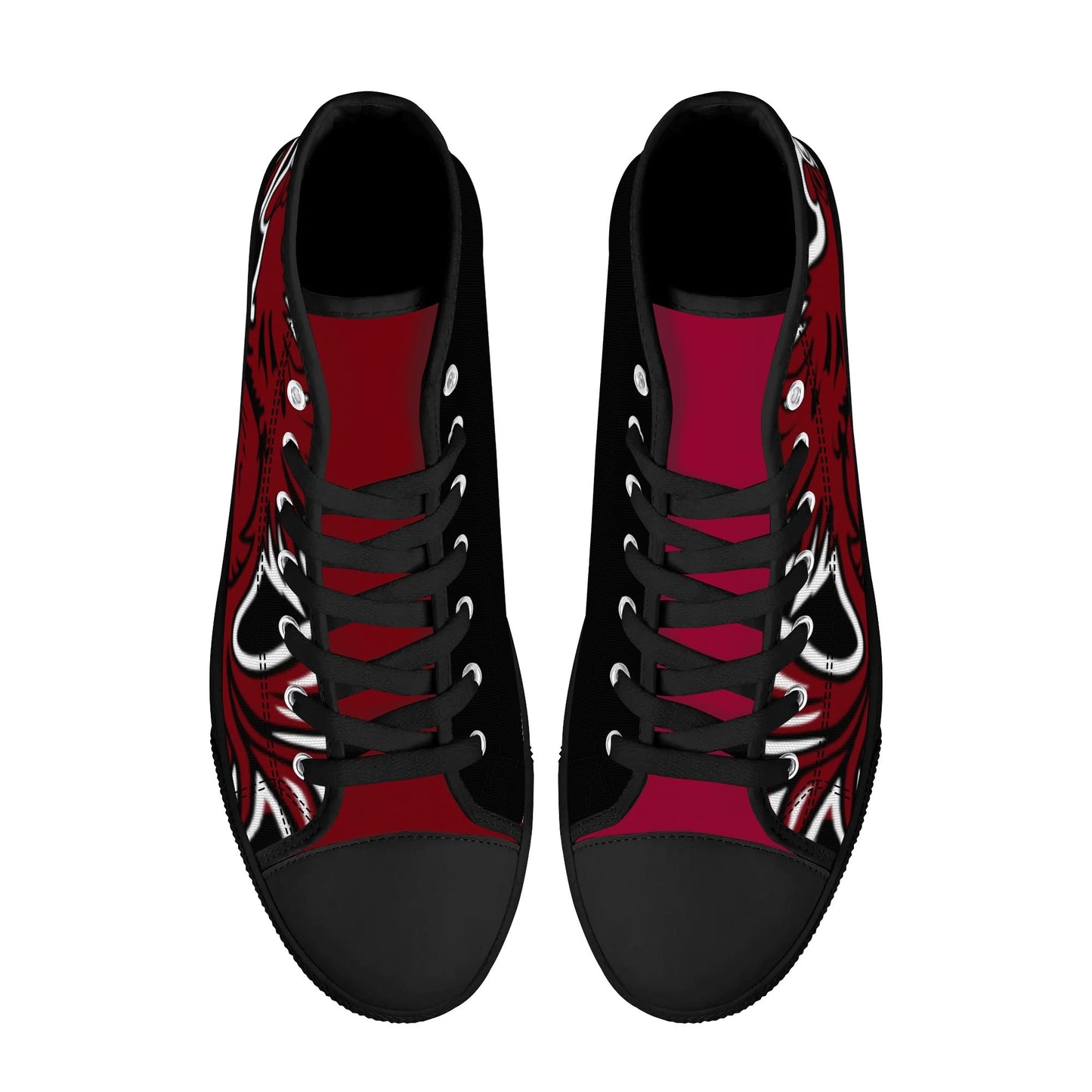 University of South Carolina Gamecocks - Massive Logo / Black - Mens High Top Canvas Shoes - Garnet Tongue