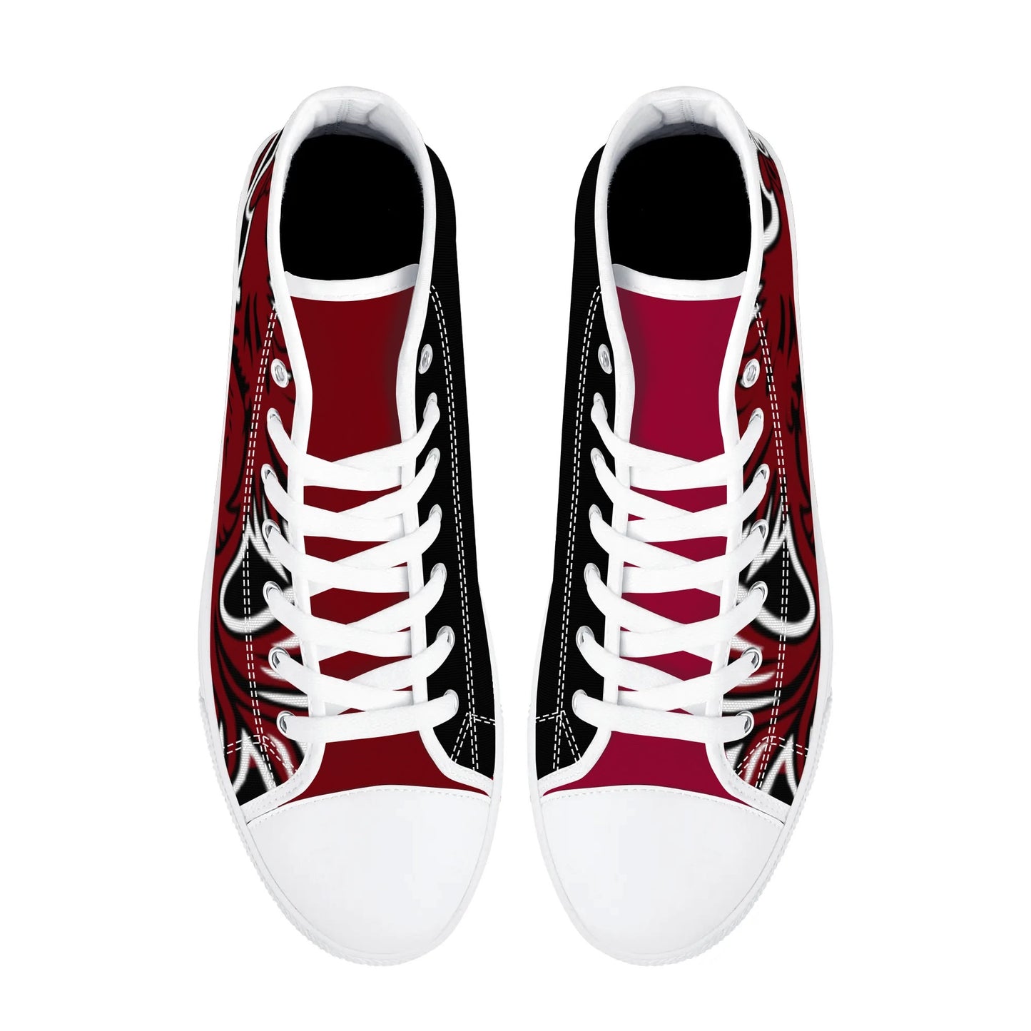 University of South Carolina Gamecocks - Massive Logo / Black - Mens High Top Canvas Shoes - Garnet Tongue