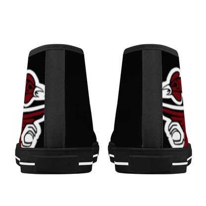 University of South Carolina Gamecocks - Massive Logo / Black - Mens High Top Canvas Shoes - Garnet Tongue