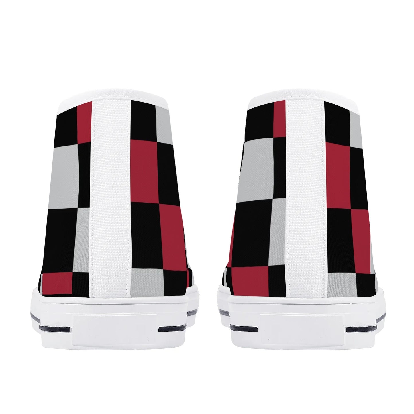 ALABAMA - CHECKERED PATTERN - Mens High Top Canvas Shoes - BAMA LOGO TONGUE