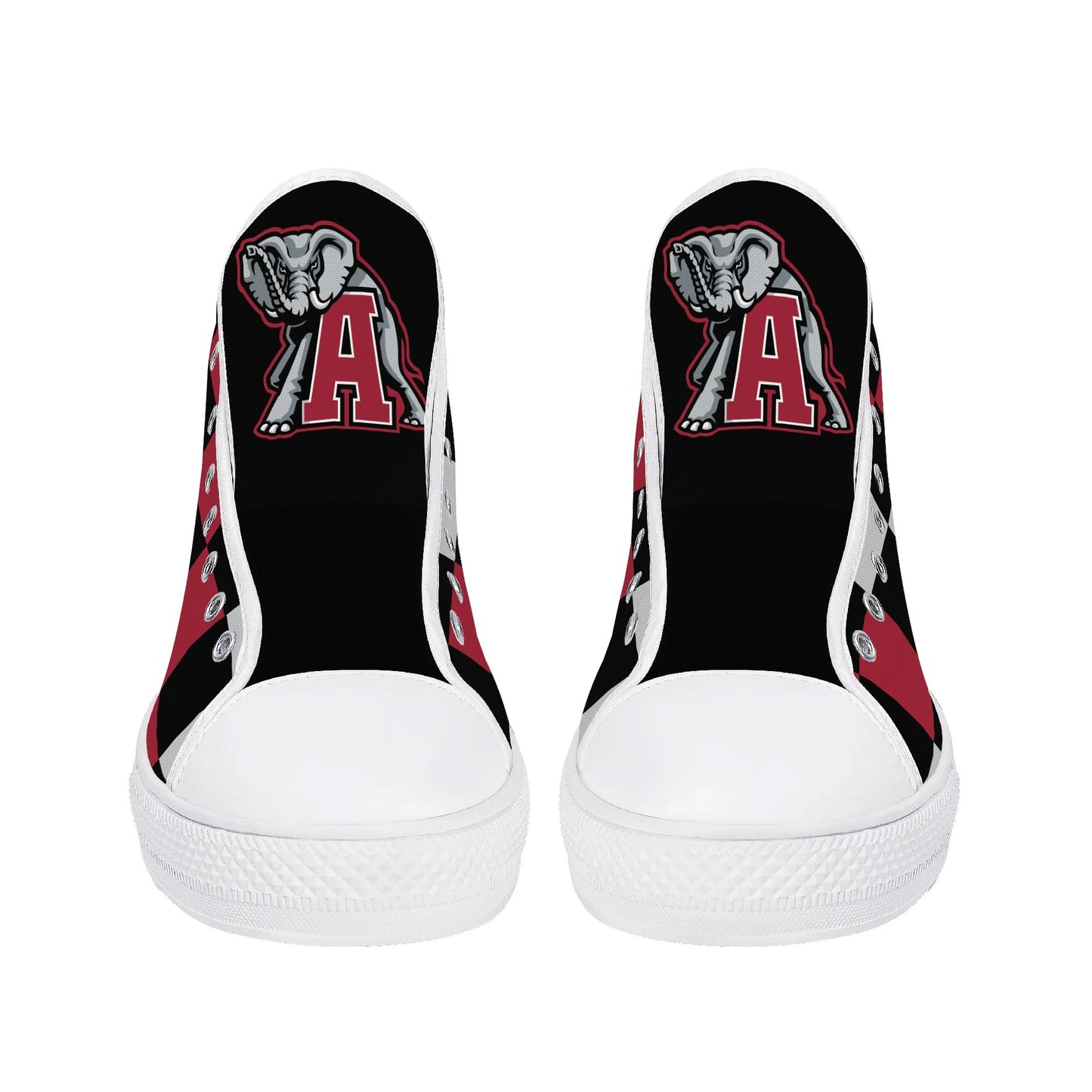 ALABAMA - CHECKERED PATTERN - Mens High Top Canvas Shoes - BAMA LOGO TONGUE