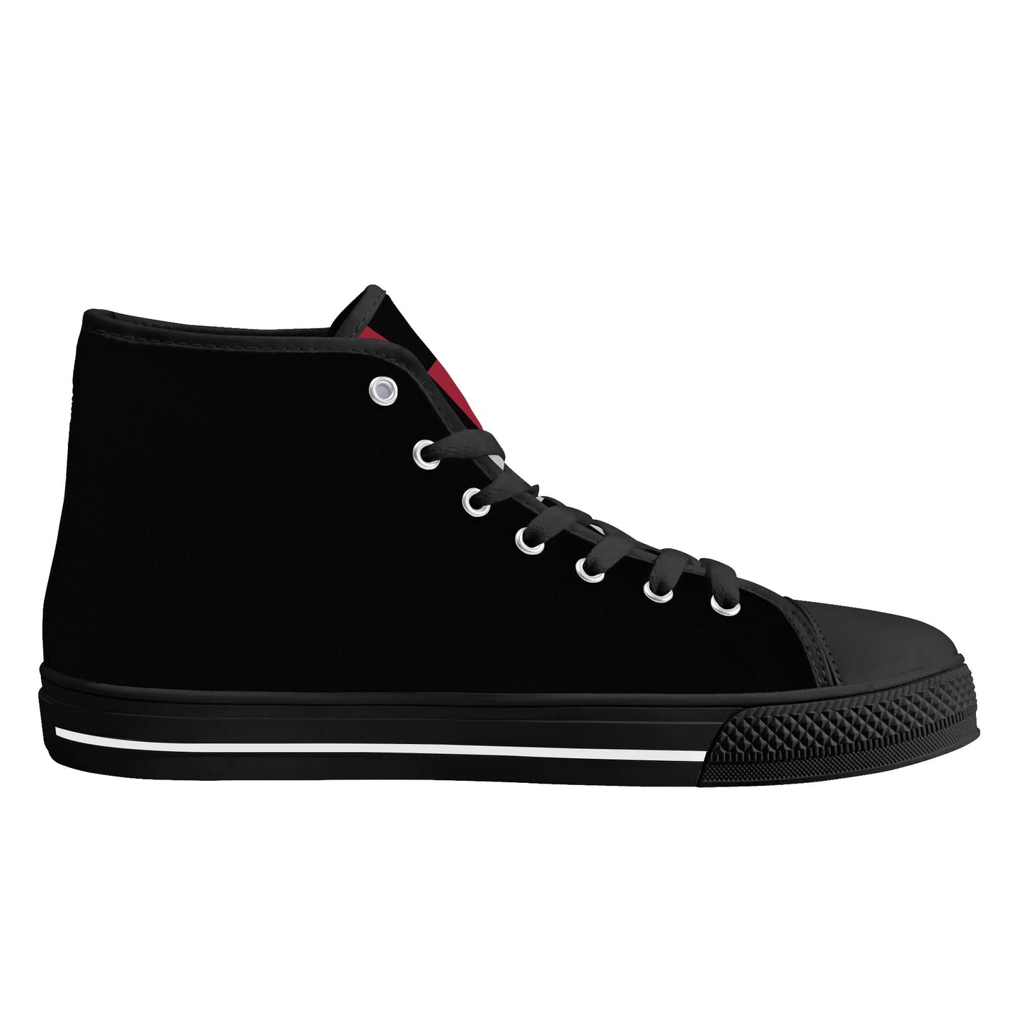 ALABAMA CRIMSON TIDE - Mens High Top Canvas Shoes  - BLACK / Checkered Tongue