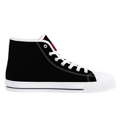 ALABAMA CRIMSON TIDE - Mens High Top Canvas Shoes  - BLACK / Checkered Tongue