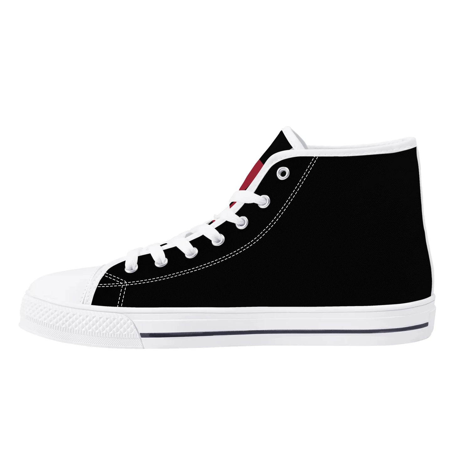 ALABAMA CRIMSON TIDE - Mens High Top Canvas Shoes  - BLACK / Checkered Tongue