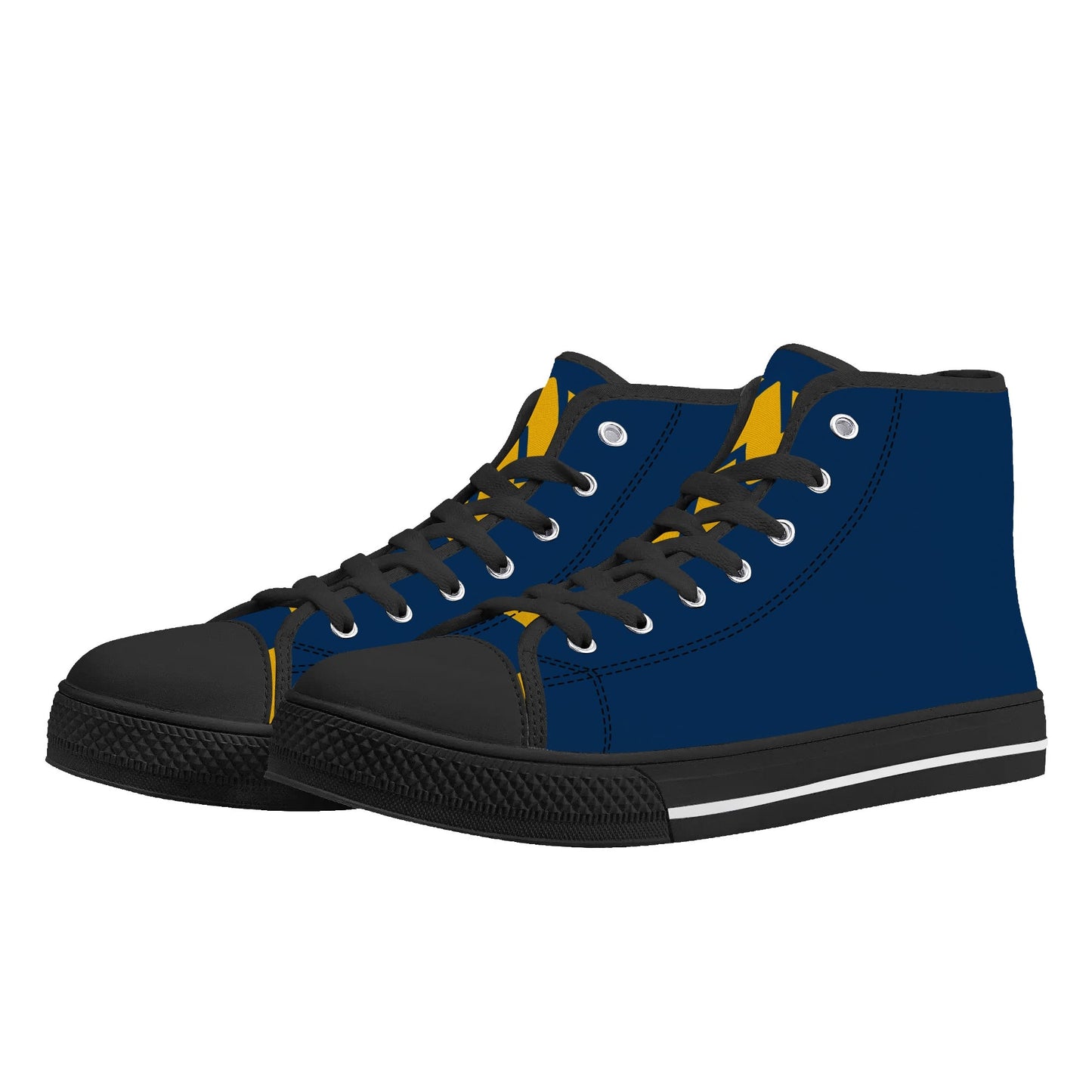 West Virginia Mountaineers - Mens High Top Canvas Shoes - Checkered Tongue