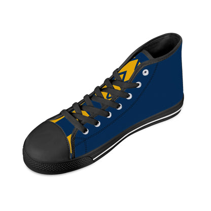 West Virginia Mountaineers - Mens High Top Canvas Shoes - Checkered Tongue