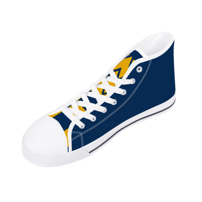 West Virginia Mountaineers - Mens High Top Canvas Shoes - Checkered Tongue