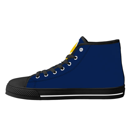 West Virginia Mountaineers - Mens High Top Canvas Shoes - WV LogoTongue