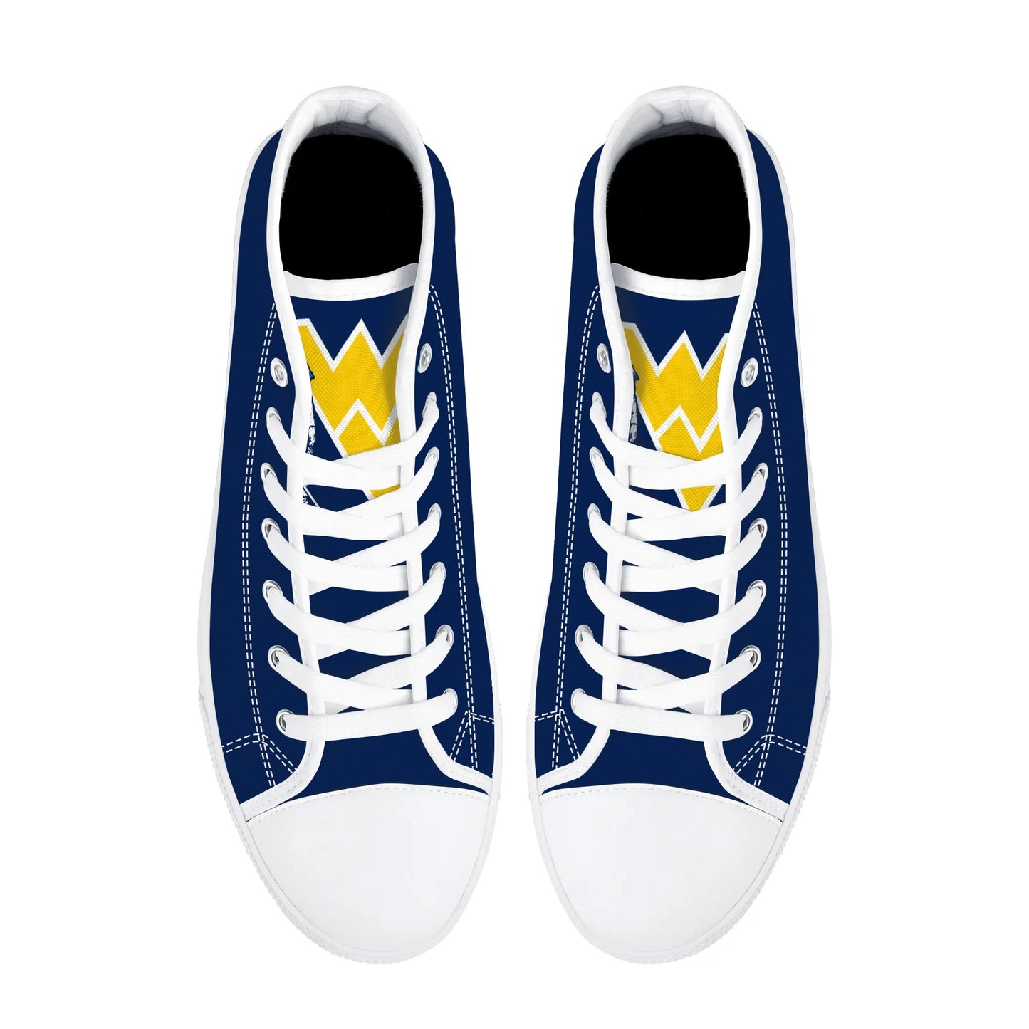 West Virginia Mountaineers - Mens High Top Canvas Shoes - WV LogoTongue