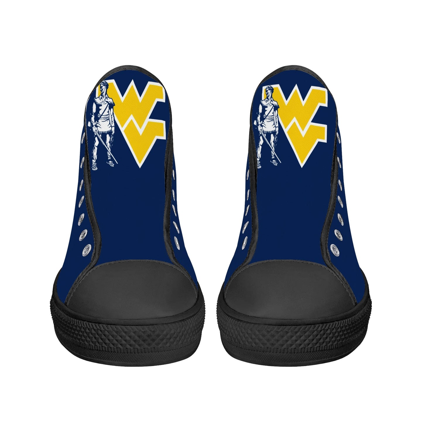 West Virginia Mountaineers - Mens High Top Canvas Shoes - WV LogoTongue