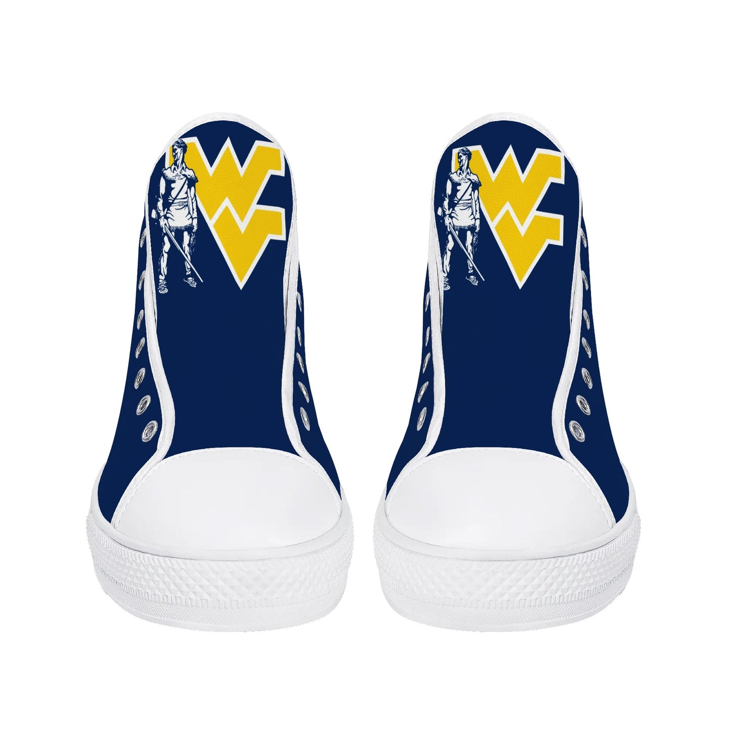 West Virginia Mountaineers - Mens High Top Canvas Shoes - WV LogoTongue