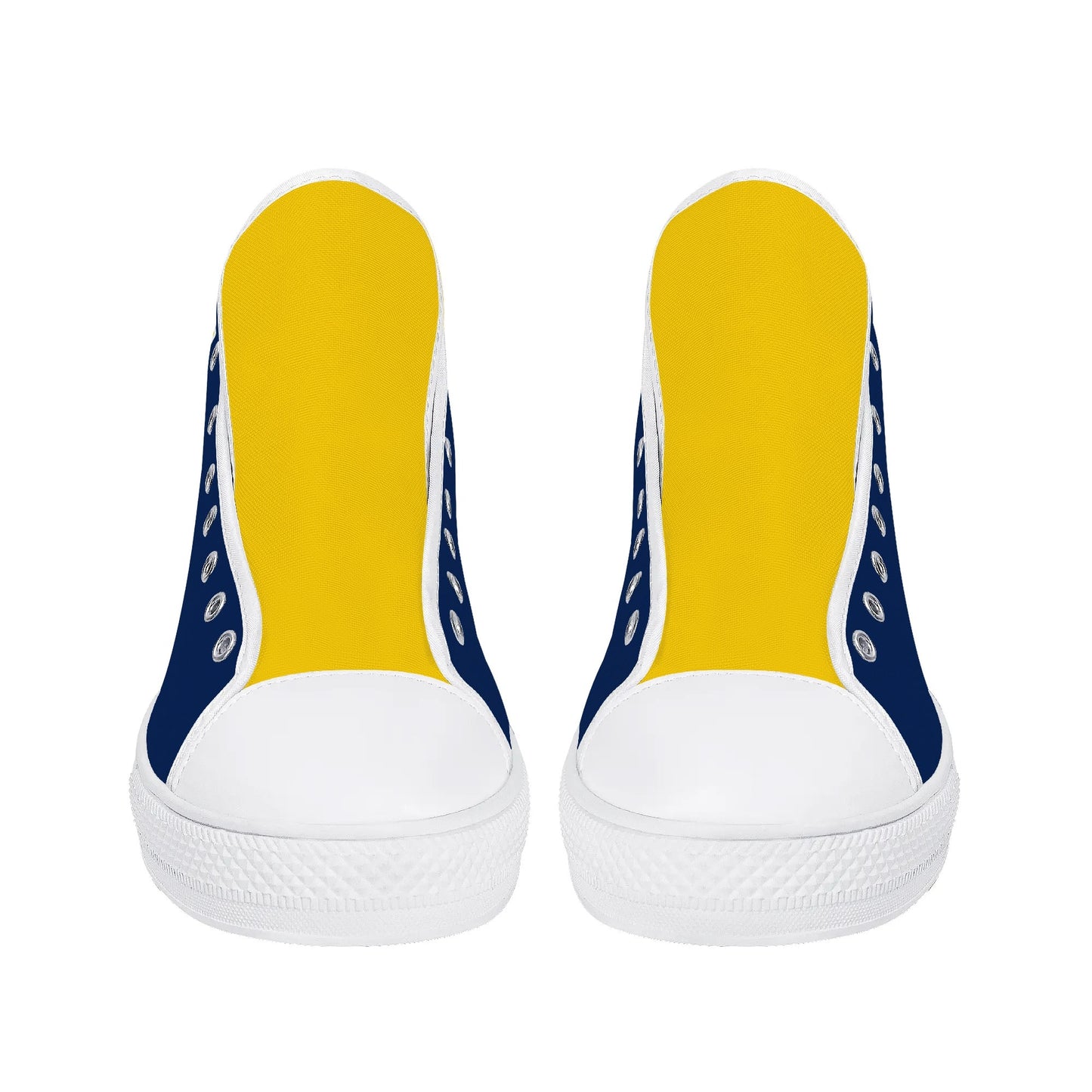 West Virginia Mountaineers - Mens High Top Canvas Shoes - YELLOW GOLD TONGUE