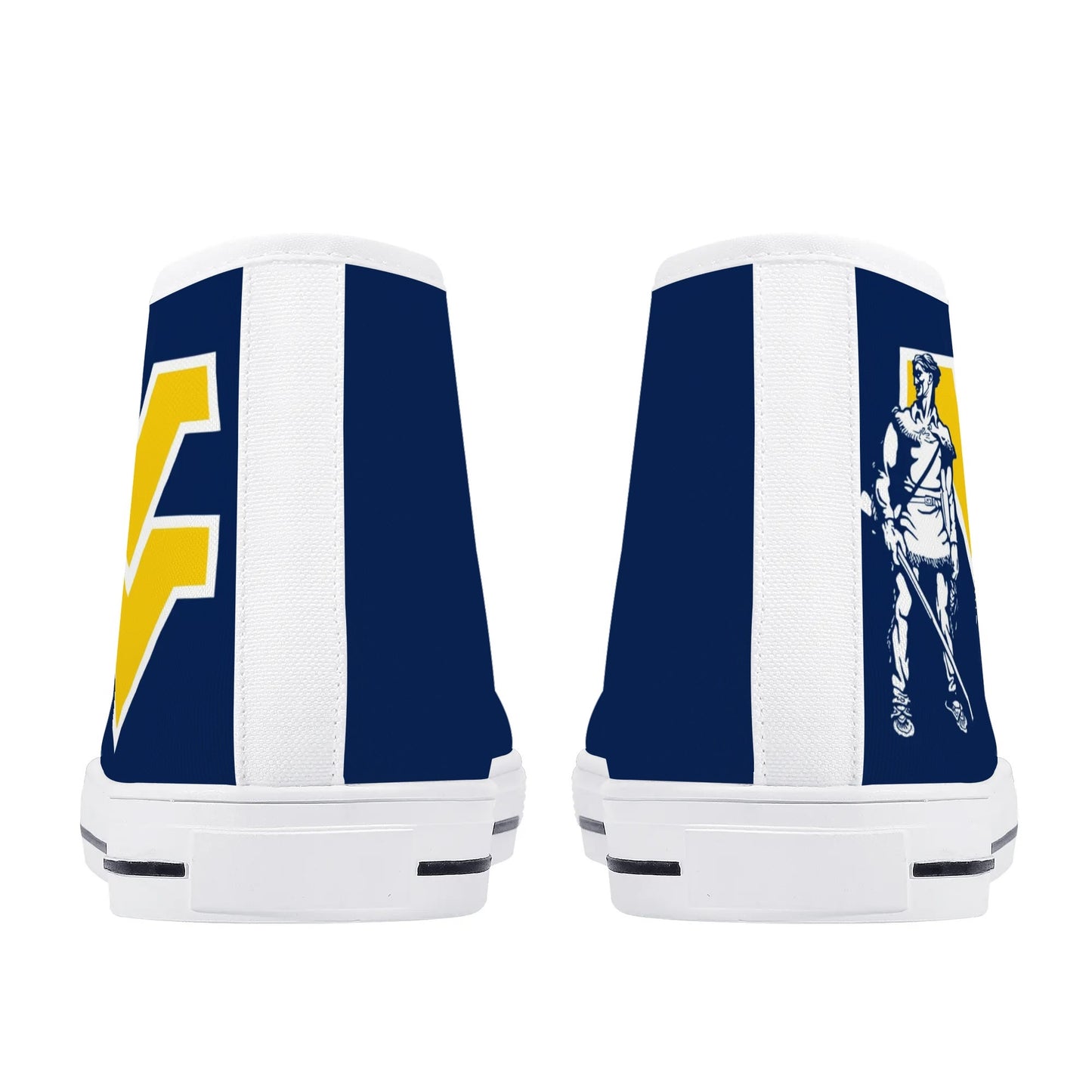 West Virginia Mountaineers - Mens High Top Canvas Shoes - Checkered Tongue