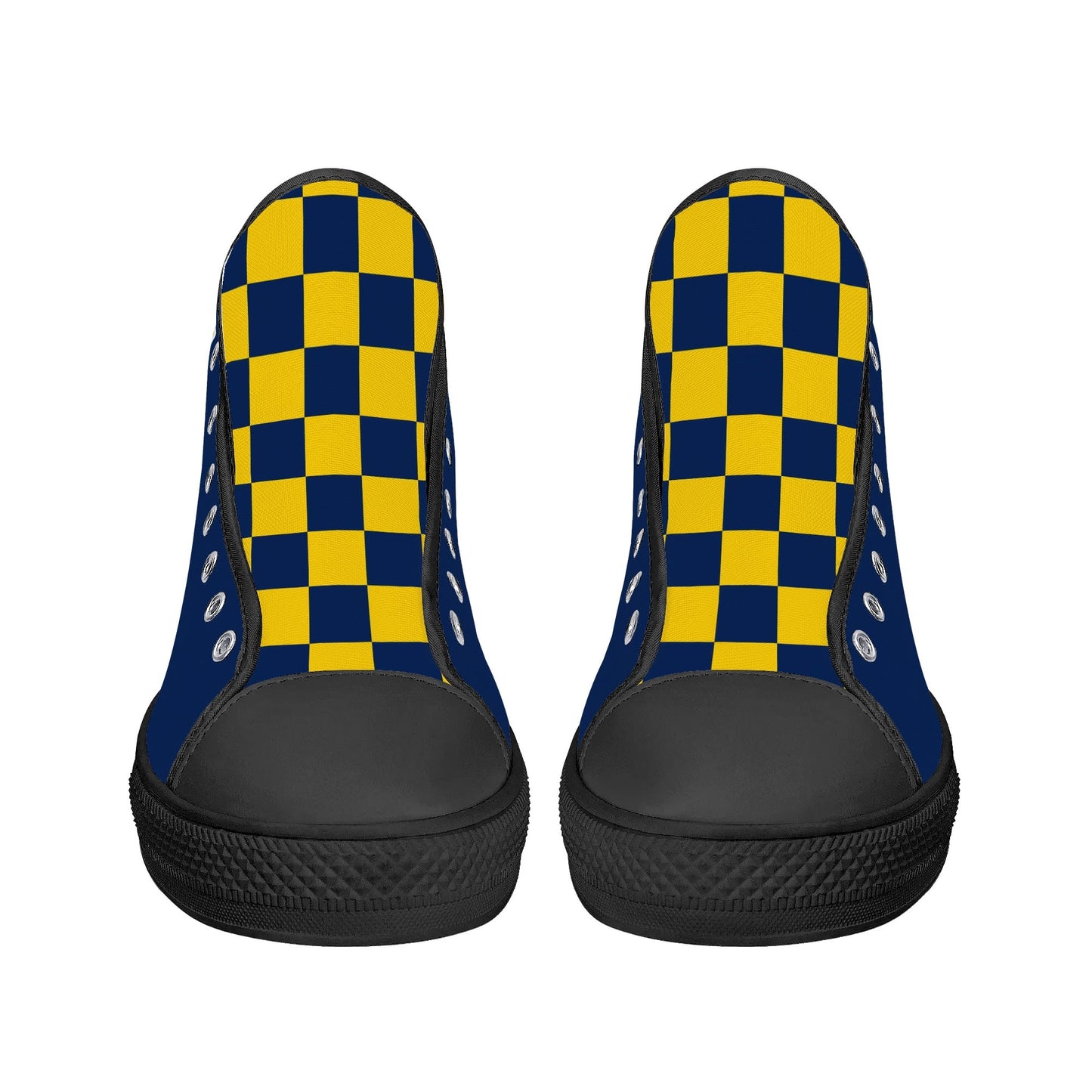 West Virginia Mountaineers - Mens High Top Canvas Shoes - Checkered Tongue