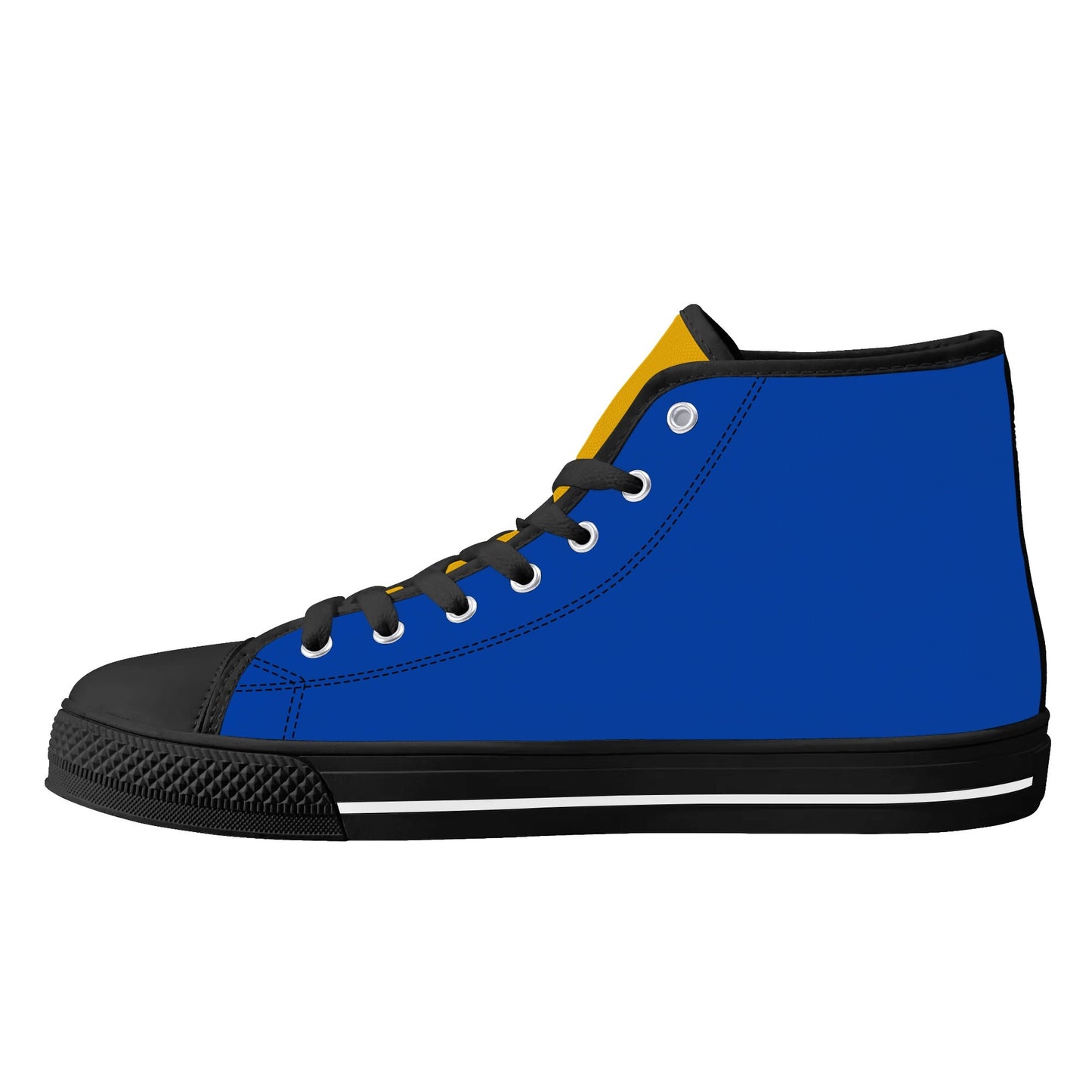 PITTS PANTHERS - Mens High Top Canvas Shoes -YELLOW GOLD Tongue