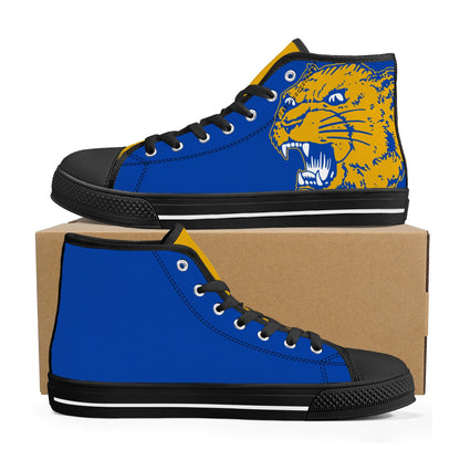 PITTS PANTHERS - Mens High Top Canvas Shoes -YELLOW GOLD Tongue