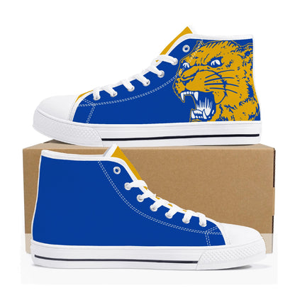 PITTS PANTHERS - Mens High Top Canvas Shoes -YELLOW GOLD Tongue