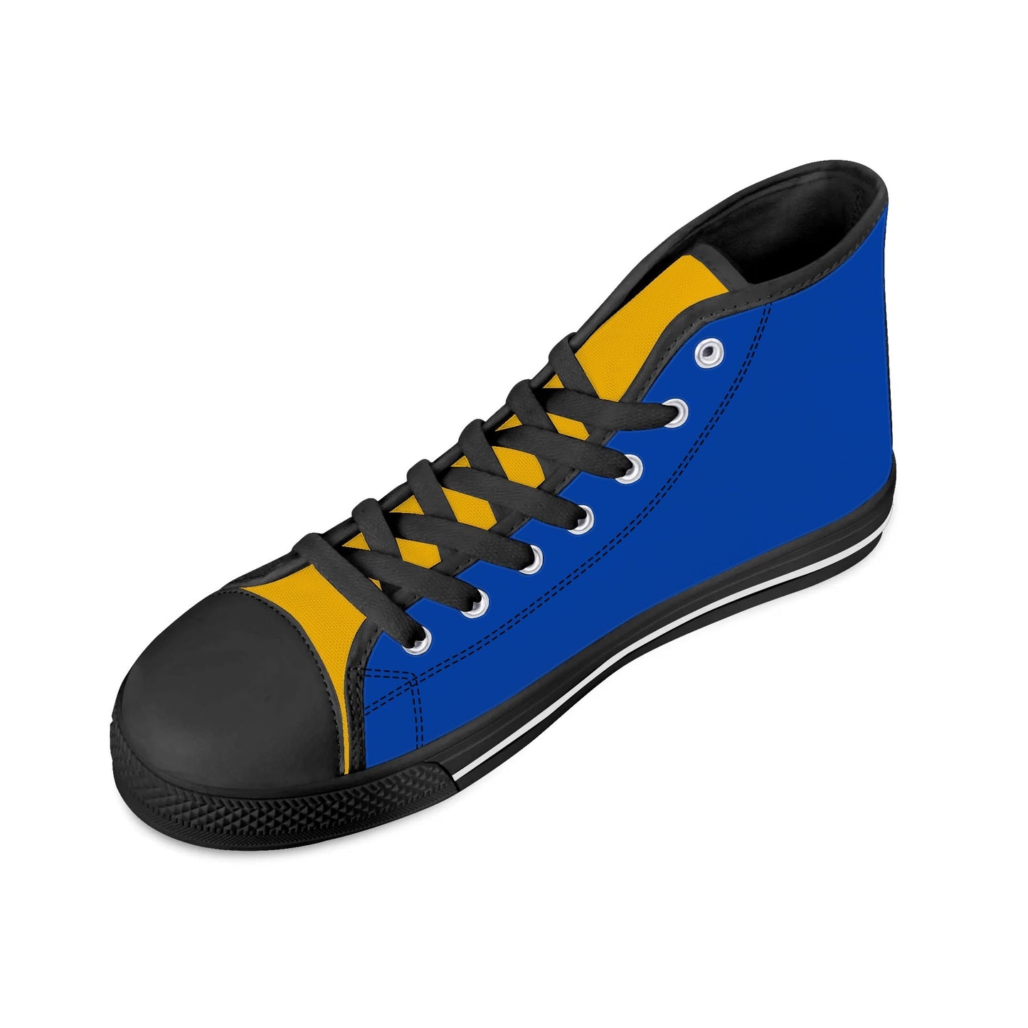 PITTS PANTHERS - Mens High Top Canvas Shoes -YELLOW GOLD Tongue