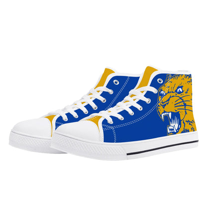 PITTS PANTHERS - Mens High Top Canvas Shoes -YELLOW GOLD Tongue